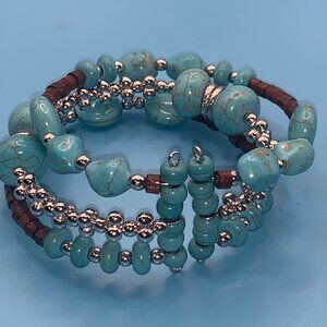 Turquoise Bead Wrap Bracelet